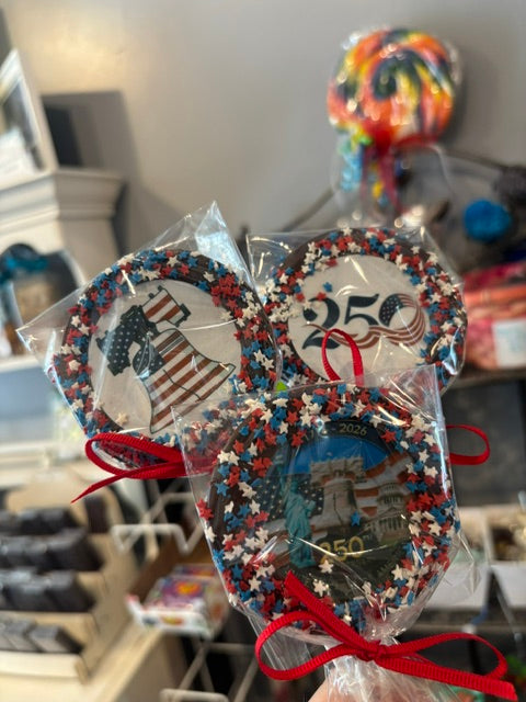 Chocolate Lollipops with Patriotic themes